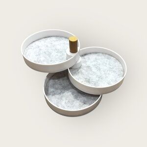 the2bandits 3 Tier Catch All Jewelry Tray White Organizer